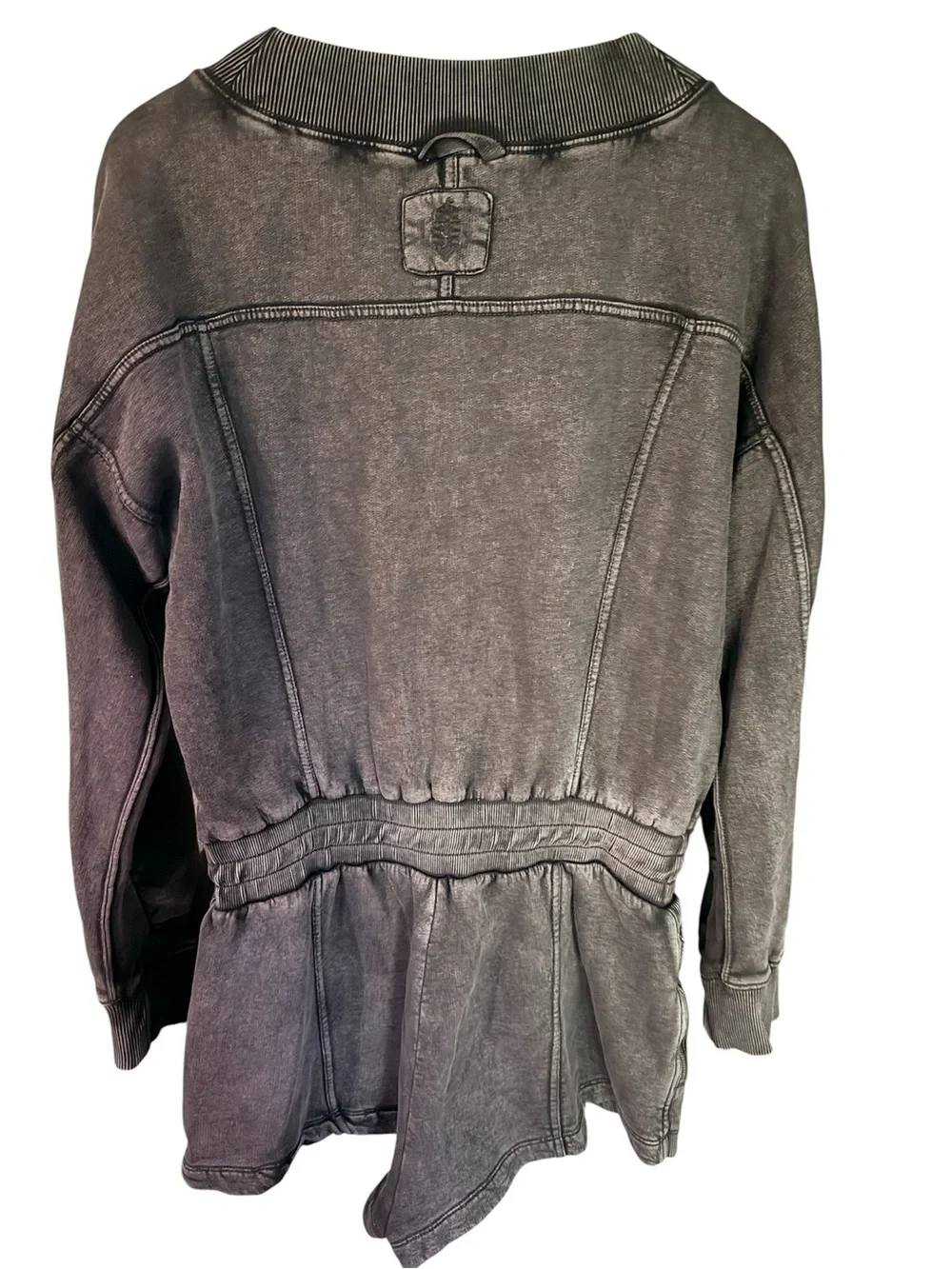 Free People stoned washed Black Intercept Romper Size L NWT